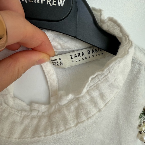 ZARA French-Style White Embellished Blouse – Size S - Picture 4 of 6